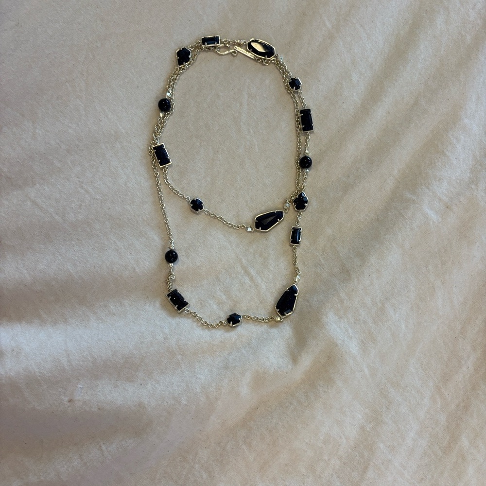 Elegant Kendra Scott Black and Gold Necklace
